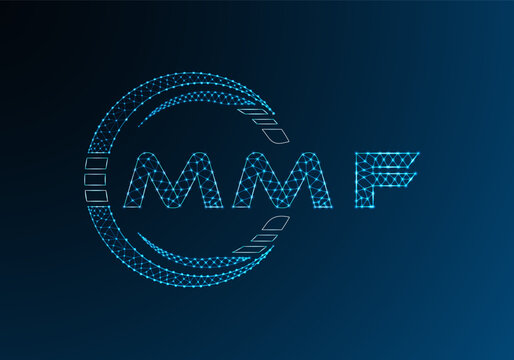 MMF low poly letter logo vector design. MMF lower poly logo design. Low poly logo.