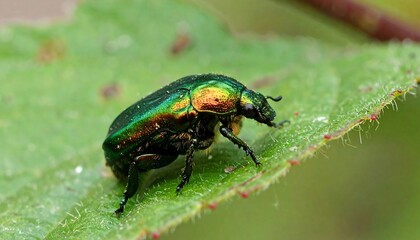 Noble Chafer Beetle on a Leaf