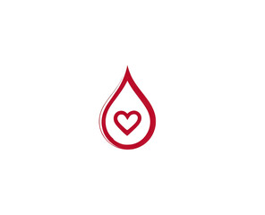 Obraz premium Red droplet shape with a heart inside