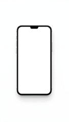 Smartphone with blank screen isolated background view. A smartphone is displayed with a blank screen against a plain background perfect for app mockups or design use.
