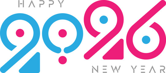 creative template of 2026 happy new year design , number design of 2026 for cover, background, banner, calendar, greeting card, etc 