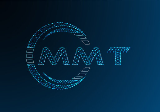 MMT low poly letter logo vector design. MMT lower poly logo design. Low poly logo.
