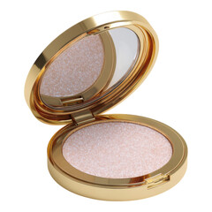 Elegant Open Compact Mirror with Shimmering Powder Interior