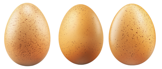 Speckled egg with natural pattern and smooth surface, isolated on white transparent background. Concept of nature, wildlife, and reproduction