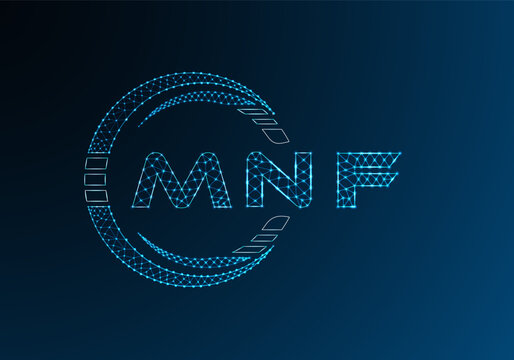 MNF low poly letter logo vector design. MNF lower poly logo design. Low poly logo.
