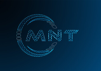MNT low poly letter logo vector design. MNT lower poly logo design. Low poly logo.