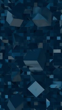 Abstract 3D Background of Blue Geometric Cubes and Polygon Pattern