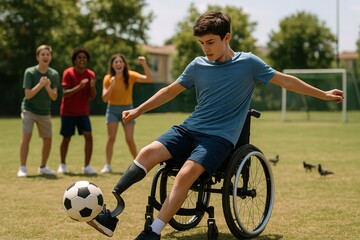 Obraz premium Soccer Player's Determination: A determined soccer player, showcasing resilience, skillfully maneuvers the ball on the field.