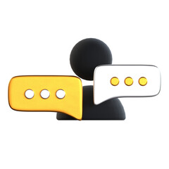 User Feedback Review 3D Icon Black and Gold Style