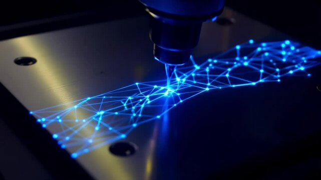 Blue abstract background with glowing lights, illustrating global technology and digital network connection high quality abstract video