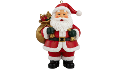 Santa Claus Figurine with Gift Bag.