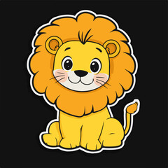 Illustrative Charm Adorable Vector Lion, a cute and delightful design, perfect for adding playful energy to any project with this charming graphic style.