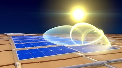 Solar panel technology illuminating the global network high quality animation video - Powered by Adobe