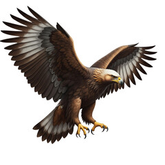 Majestic eagle bird isolated on clear transparent background Generative Ai.