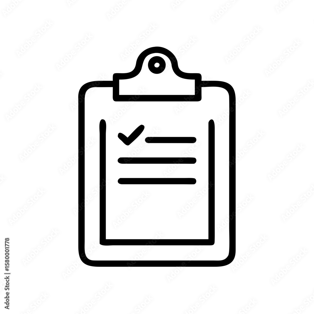 Poster Clipboard with checklist icon representing task management and organization for document completion and approval
