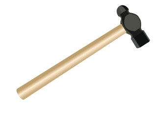 Blacksmith hammer with wooden handle