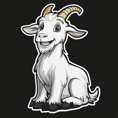 Cute Cartoon Goat Illustration A High-Resolution Vector Design Featuring a Smiling Goat