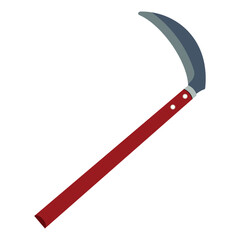 Curved sickle farming tool illustration