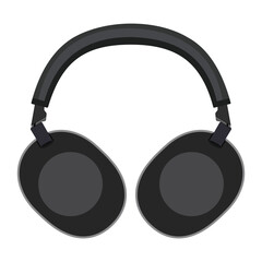 Black over-ear headphones illustration