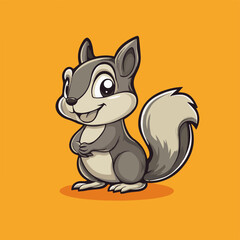 Vector Squirrel Illustration A High-Resolution Design with Cartoon Charm and Graceful Form