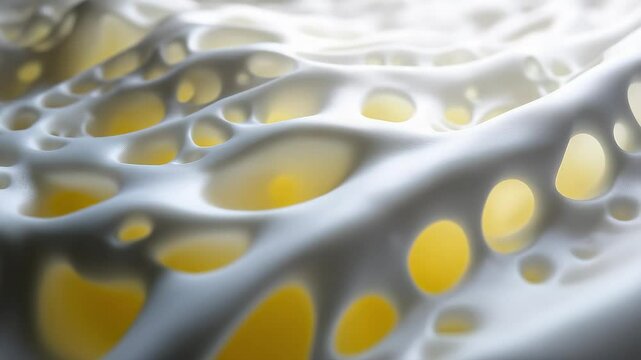 Honeycomb-like white structure flowing and changing