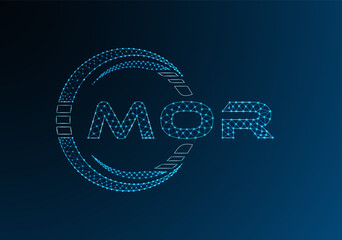 MOR low poly letter logo vector design. MOR lower poly logo design. Low poly logo. © Anar