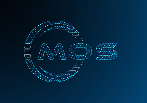 MOS low poly letter logo vector design. MOS lower poly logo design. Low poly logo.
