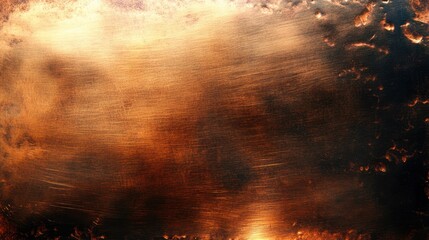 Textured copper metal plate with burnished, warm tones