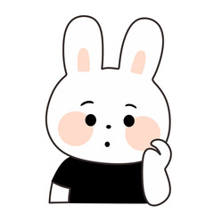 Cute Cartoon Character with Funny Face Expression Rabbit Bunny Illustration