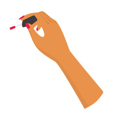 Woman Hand Applying Red Nail Polish Beauty Illustration