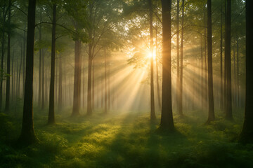 sunrise in the forest