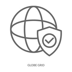 Globe Grid Icon Line Style. Design Vector Illustration