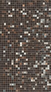 Abstract Background With Square Texture Brown Mosaic Tile Grid Pattern