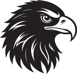 Eagle Head Black Silhouette | Strong Bird Graphic Illustration Vector Format