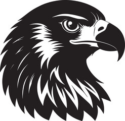 Eagle Head Black Silhouette | Strong Bird Graphic Illustration Vector Format