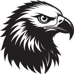 Eagle Head Black Silhouette | Strong Bird Graphic Illustration Vector Format
