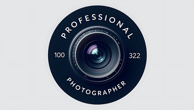 Logo design concept for a professional photographer featuring camera lens, shutter, initials, and minimal typography. Clean, bold design suited for portfolios, studios, and personal brands.

