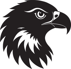Eagle Head Black Silhouette | Strong Bird Graphic Illustration Vector Format