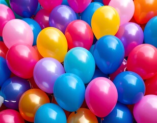 Colorful balloon cluster