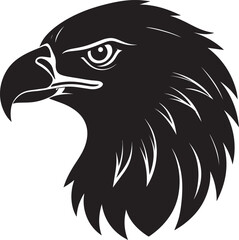 Eagle Head Black Silhouette | Strong Bird Graphic Illustration Vector Format