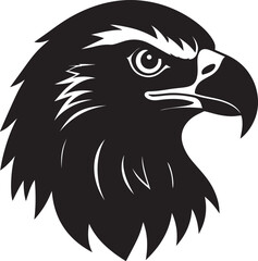 Eagle Head Black Silhouette | Strong Bird Graphic Illustration Vector Format