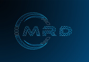 MRD low poly letter logo vector design. MRD lower poly logo design. Low poly logo.