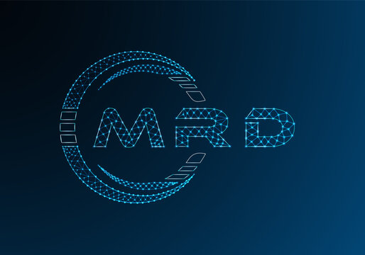 MRD low poly letter logo vector design. MRD lower poly logo design. Low poly logo.