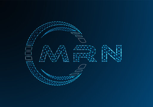 MRN low poly letter logo vector design. MRN lower poly logo design. Low poly logo.