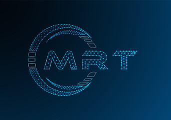 MRT low poly letter logo vector design. MRT lower poly logo design. Low poly logo.