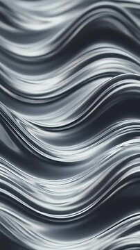 Abstract Background With Silver Waves Motion and Metallic Texture