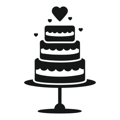 Elegant Three-Tiered Wedding Cake Icon