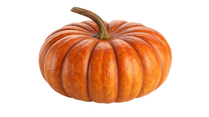 Isolated orange pumpkin for halloween and thanksgiving decorations and autumn seasonal designs ideas