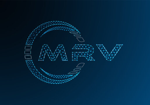 MRV low poly letter logo vector design. MRV lower poly logo design. Low poly logo.