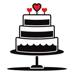 Elegant Three-Tiered Wedding Cake Icon